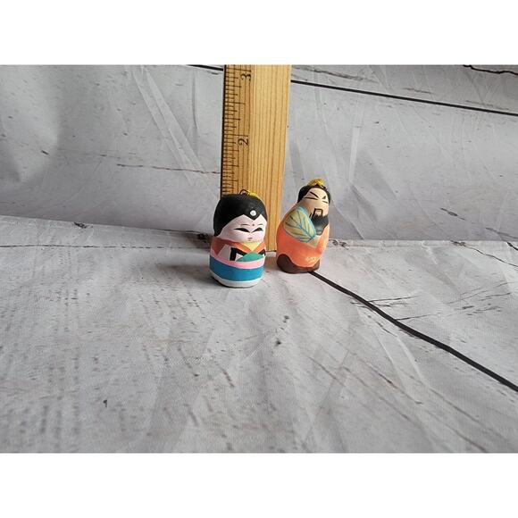Adorable Vintage Clay Figurines Miniature Ornaments 2 Huishan Chinese Folk Art - Picture 3 of 10